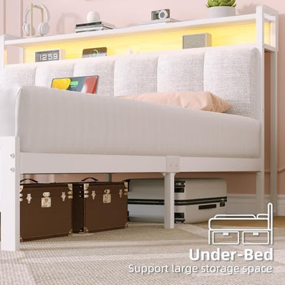 immerstable full size bed frame with led lights on a desk or shelf