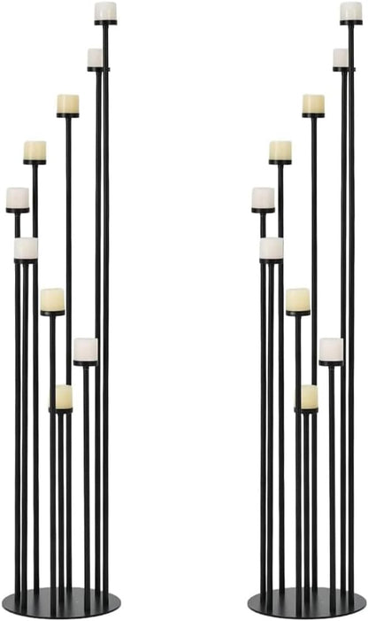 Black Floor Candelabra Centerpiece,Metal Candle Holders for Halloween Decor