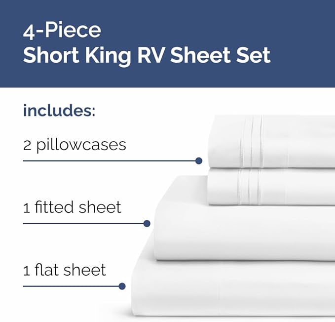 RV Short King Sheets 72 X 75 – RV Short King Sheets 8” to 12" Deep Pocket - Image 2