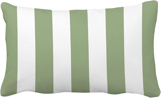 Leaveland Sage Green and White Stripe Set of 2 12x20 Inch Cotton Polyester - Image 6