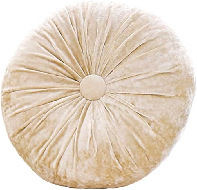 S_SSOY Round Throw Pillow for Couch Pumpkin Velvet Decorative Small Floor by S_SSOY