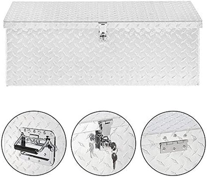 tuffiom 30" aluminum truck bed tool box, heavy, side view
