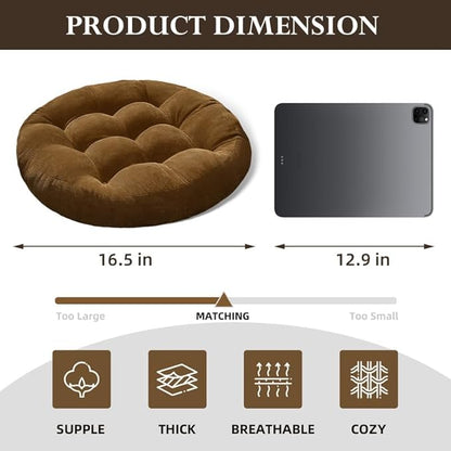 Meditation Floor Pillow Set of 2 Large Round Floor Cushions - Image 2