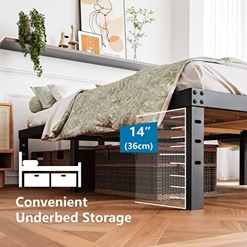 ziyoo twin xl bed frame 16 inches tall showing dimensions