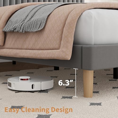 full bed frame with adjustable headboard, velvet upholstered showing dimensions