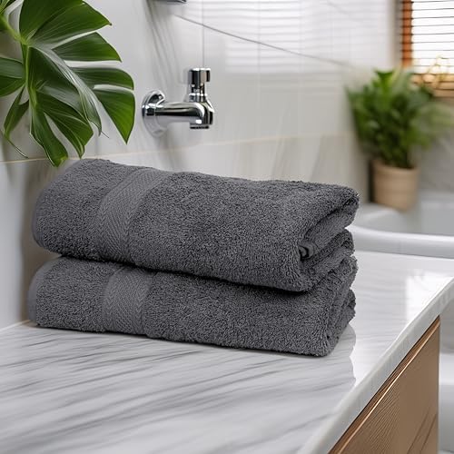 texcraft medium size bath towels set of 6, close-up detail