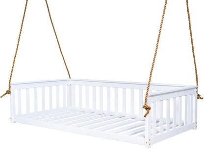 east green charleston twin white porch swing bed, main product view