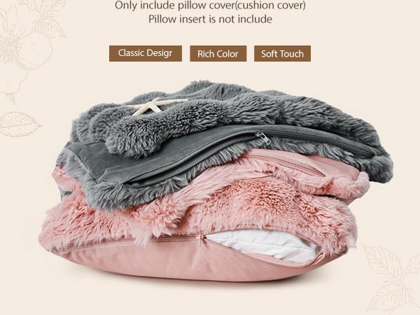Pack of 2 Faux Rabbit Fur Pillow Covers 18x18 Inch – Cozy Super Soft Fuzzy - Image 6