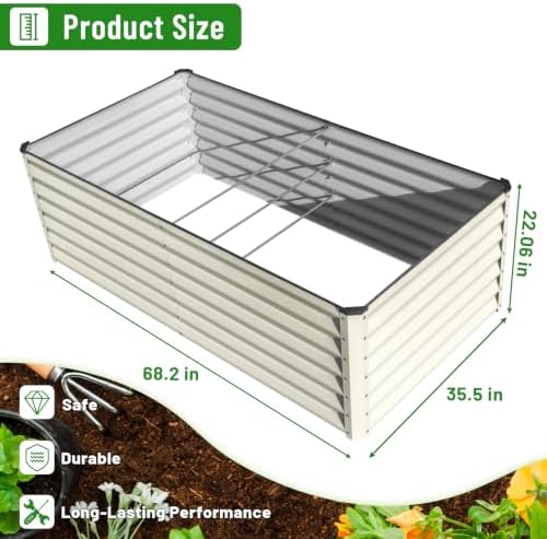 snugniture galvanized raised garden bed 6x3x2ft outdoor large, package contents
