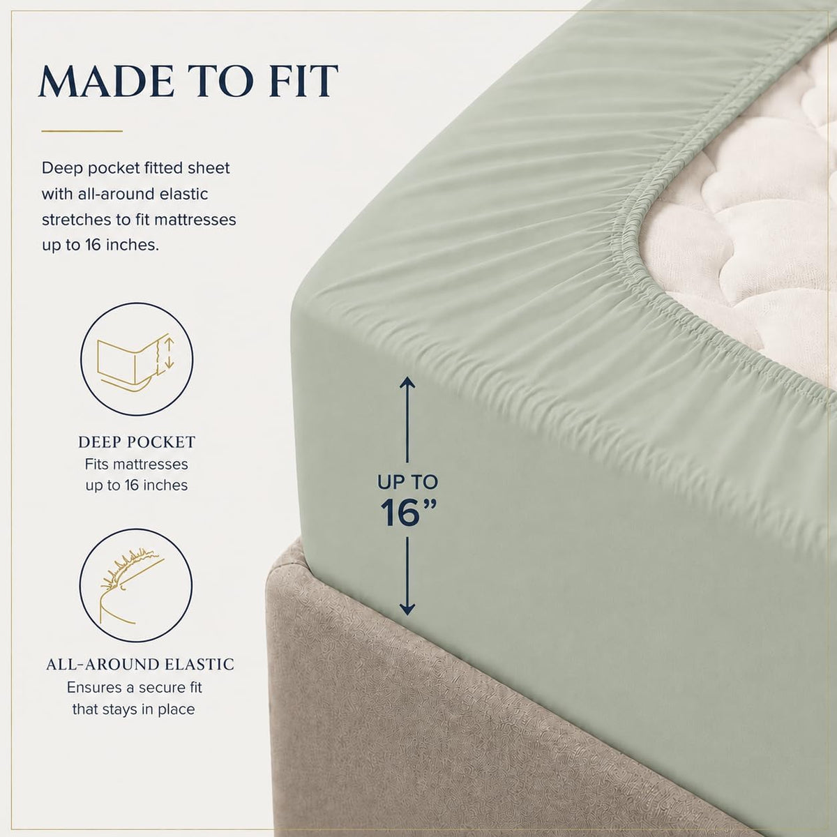 split king sheets for adjustable bed, 7pc egyptian, side view