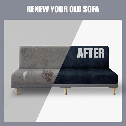 molasofa Leather Like Stretch Futon Slipcover Armless Futon Bed Sofa Cover - Image 6