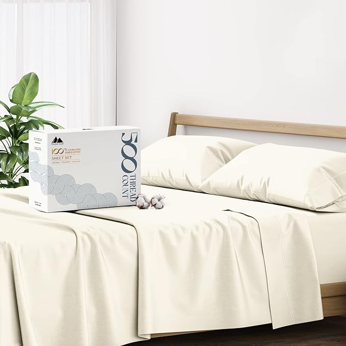 Mayfair Linen 500 Thread Count 100% Cotton Sheets King Size Bed Set by MayfairLinen