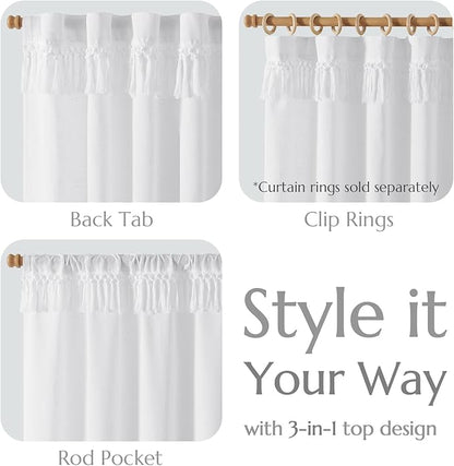 jinchan Linen Curtains for Living Room Bedroom Light Filtering Semi Sheer - Image 4