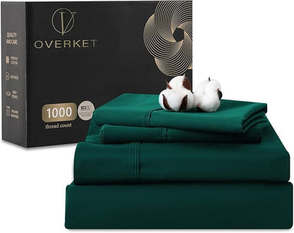 100% Egyptian Cotton Sheets Cal King Sheet Set 1000 Thread Count Sateen Weave by overket