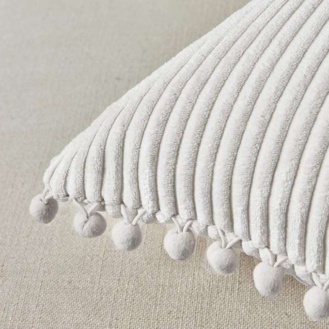 Fancy Homi 24x24 Pillow Covers, Super Soft Corduroy Square Solid Cushion Cover - Image 4