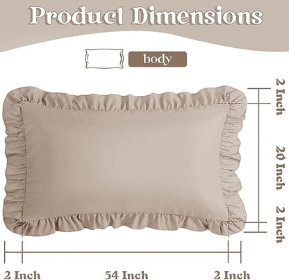 KKJIAF Ruffle Body Pillow Cases Set of 1, Ruffled Pillow Covers - Image 3