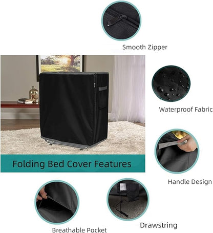 Rollaway Bed Cover, Waterproof and Dustproof Folding Bed Storage Cover - Image 3