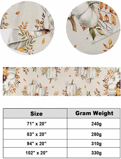 Thanksgiving Pumpkin Fall Maple Leaf Watercolor Bed Runners - Image 6