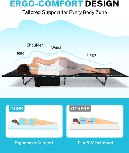 gonex 31" wide camping cot lightweight folding portable on a desk or shelf