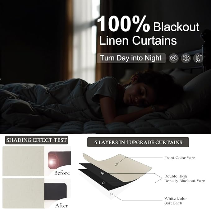 Linen Farmhouse Blackout Curtain - Image 4