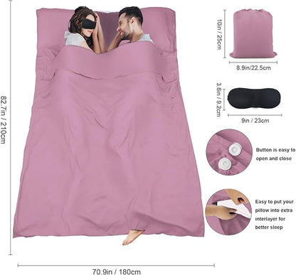 Sleeping Bag Liner, Travel Sheet & Adult Sleep Sack, Camping Sheets Travel - Image 3