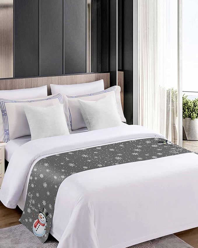 Christmas Snowman Winter Snowflakes Bed Runners - Image 5