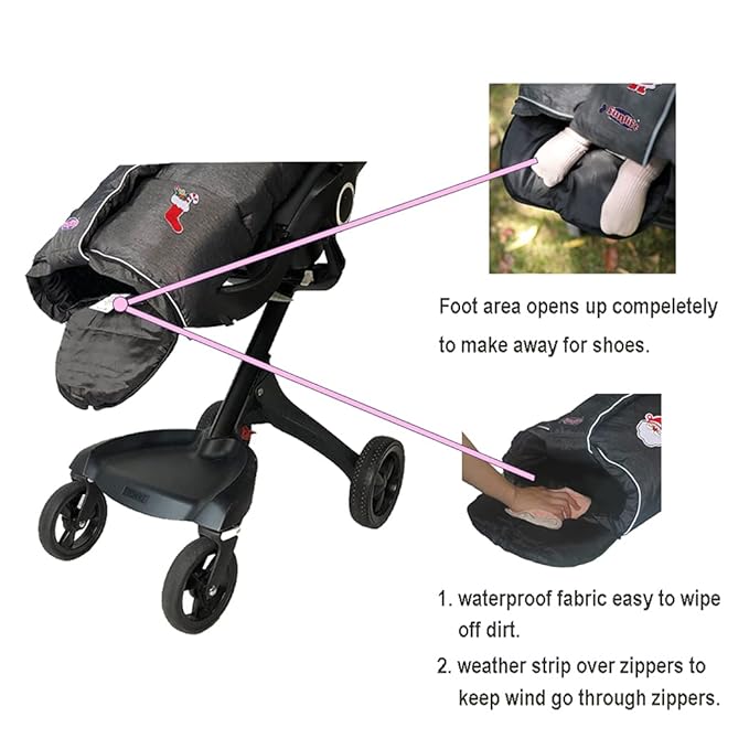 Waterproof Anti-freeze Winter Universal Stroller Footmuff, Ultra Soft Width - Image 3