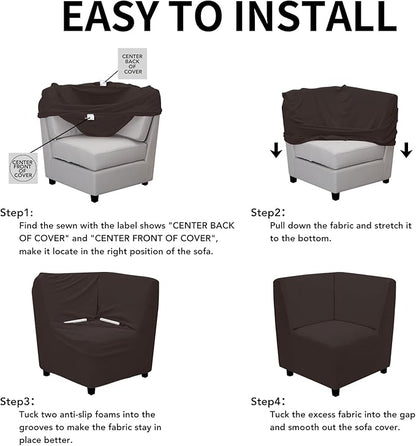 Easy-Going Stretch Sectional Corner Sofa Slipcover 1-Piece Couch Sofa Cover - Image 5