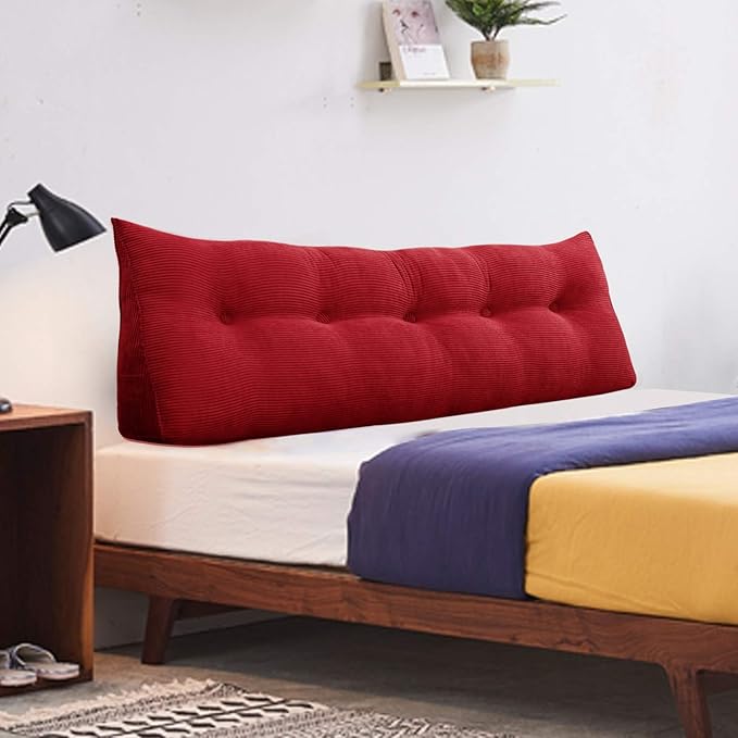 WOWMAX 100% Cotton Corduroy Headboard Pillow – Twin Size Back Support Reading - Image 8