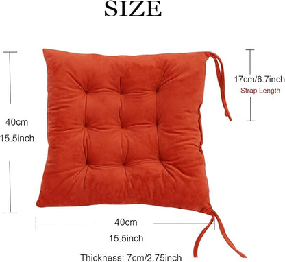 Set of 4 Square Chair Pads Indoor Seat Cushions Pillows - Image 2