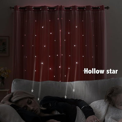 indistar Star Cutout Kids Window Blackout Curtains - Image 3
