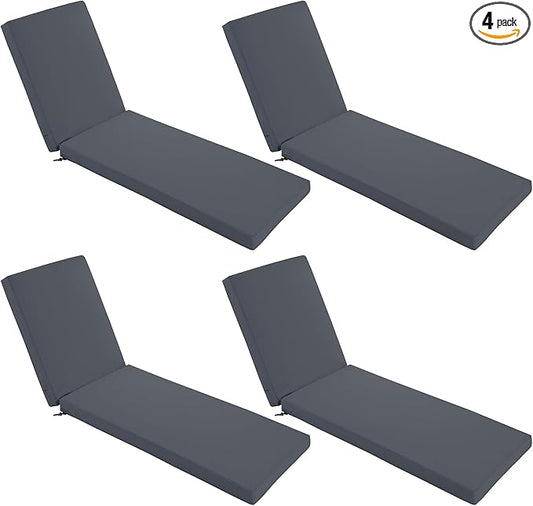 Chaise Lounge Cushions Outdoor Set of 4 by SUMMSUN