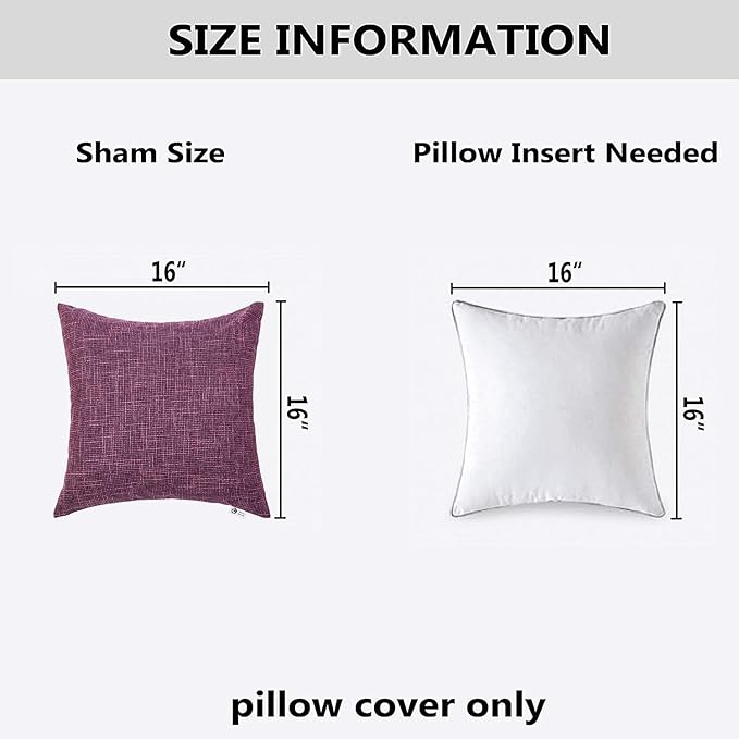 Kevin Textile Faux Linen Square 2 Tone Woven Throw Pillow Sham Cushion Case - Image 6