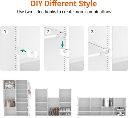 awtatos 6 cube closet organizer storage shelves, white, front angle view