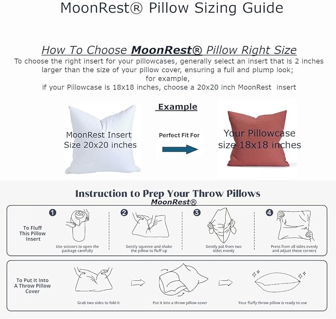 MoonRest® Synthetic Down Alternative 20x54 Square Pillow Insert Form, - Image 2