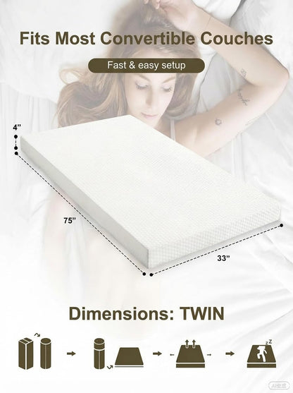 4 inch twin sofa mattress with removable washable, close-up detail