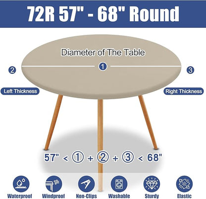 Round Spandex Tablecloth, Elastic Fitted Waterproof Tablecloths - Image 8