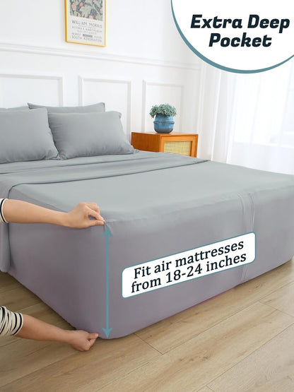 air mattress sheet set with pump hole, 18-24, close-up detail