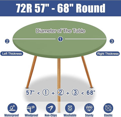 Round Spandex Tablecloth, Elastic Fitted Waterproof Tablecloths - Image 8