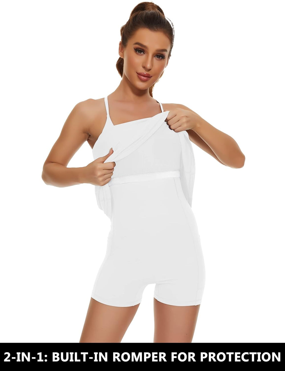 Womens Tennis Dress, 2-in-1 Golf Workout Dress with Built-in Bra & Shorts...