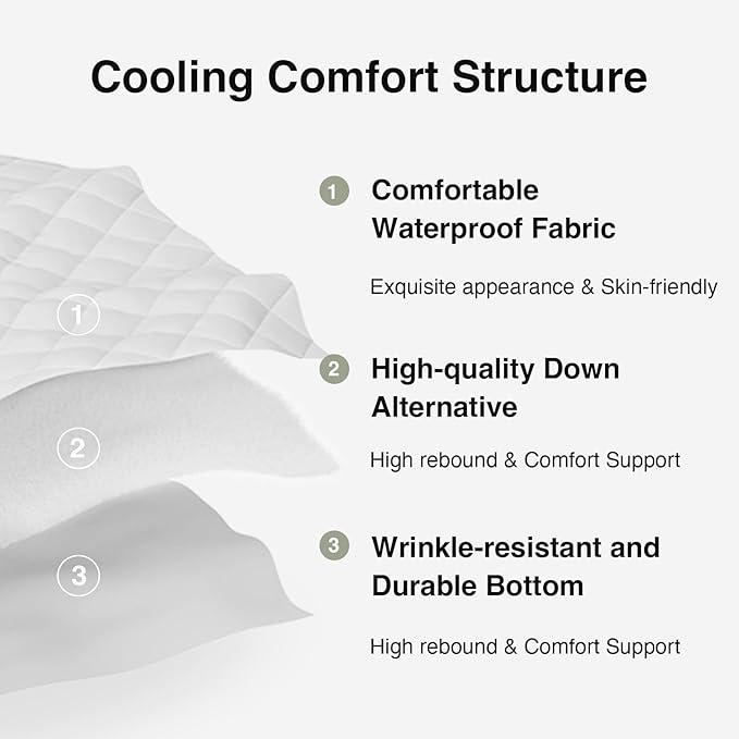 Novilla King Mattress Topper, Extra Thick Pillow Top Mattress Pad - Image 6
