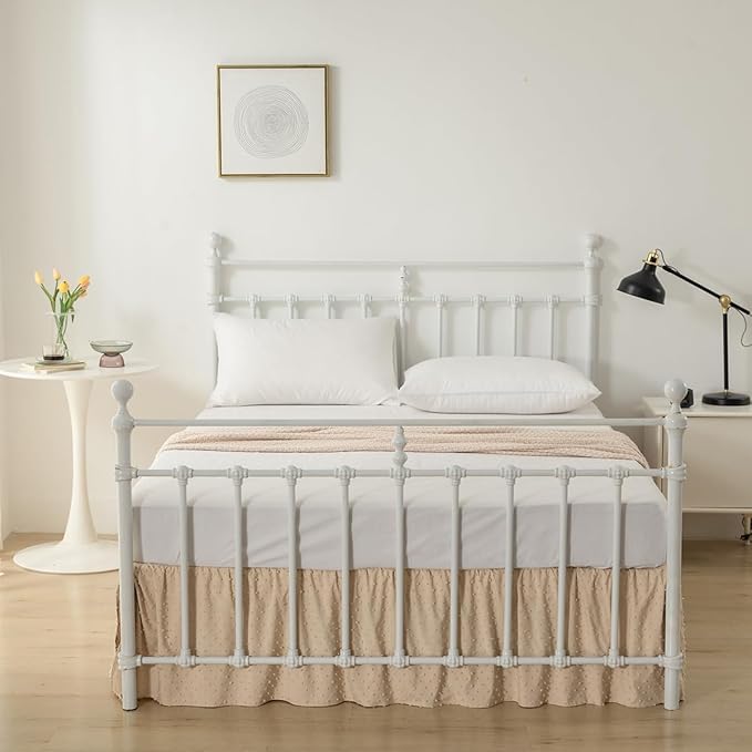 Tufted Dot Bed Skirt Full Size, Ruffled Bed Skirt - Image 6