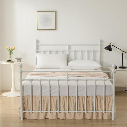 Tufted Dot Bed Skirt Queen Size Ruffled Bed Skirt - Image 3