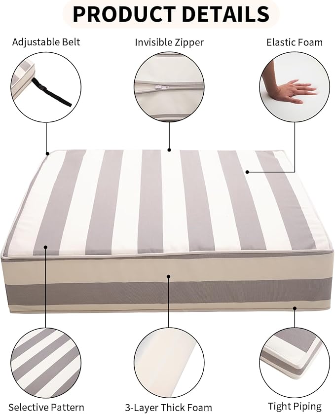 Outdoor Seat Cushions Set for Patio Furniture Thick Patio Cushion Set - Image 2
