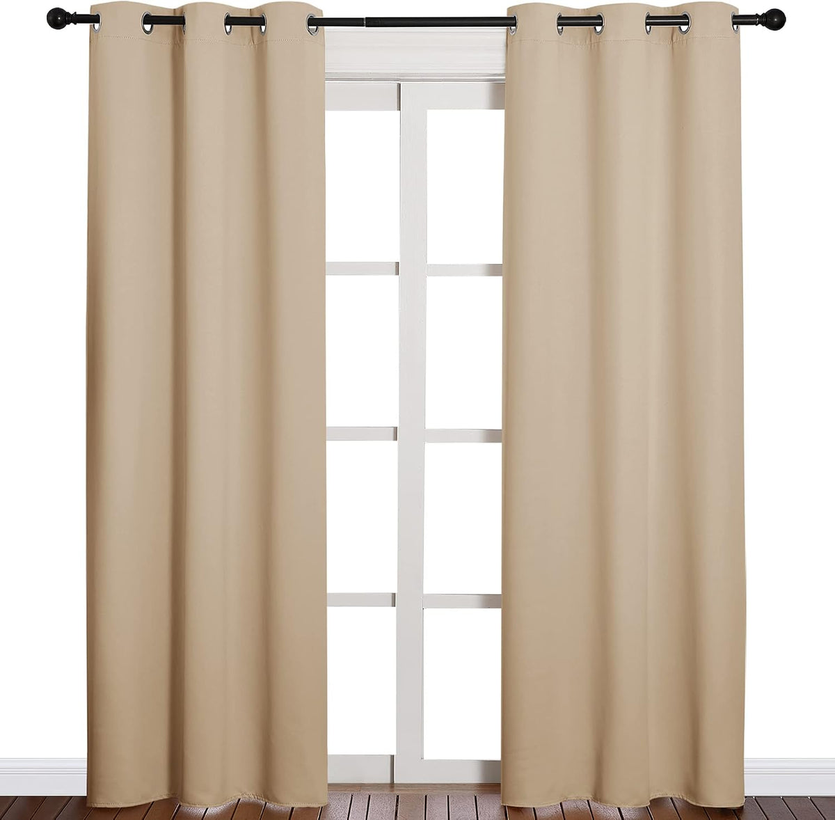 nicetown biscotti beige blackout curtains for bedroom 42", main product view