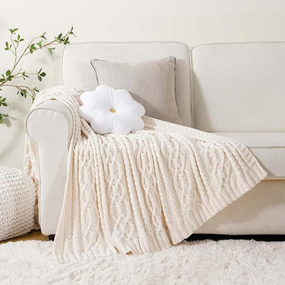 Battilo Cream White Ivory Throw Blanket - Image 6