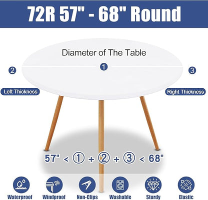 Round Spandex Tablecloth, Elastic Fitted Waterproof Tablecloths - Image 8