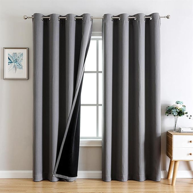 G2000 100% Blackout Curtains for Bedroom Living Room 95 Inches Long Grey - Image 9