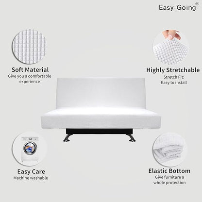 Easy-Going Stretch Futon Slipcover Armless Futon Bed Cover Furniture Protector - Image 3