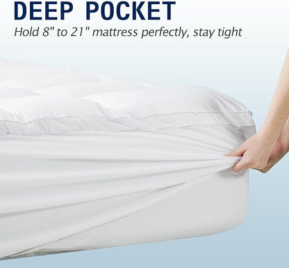 SOPAT Mattress Topper Cal King Size Extra Thick Mattress Pad 8-21" Deep Pocket - Image 4